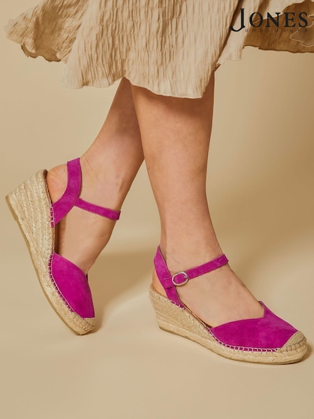 Jones Bootmaker Pink Ria Leather Espadrilles (E12879) | €56