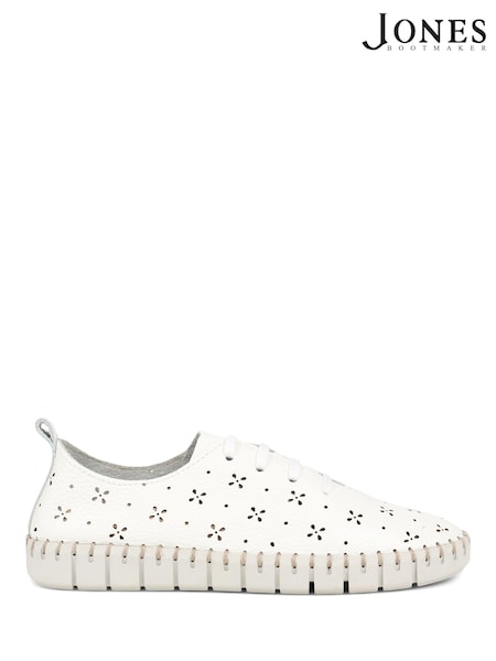 Jones Bootmaker Tallulah Leather Lace-Up White Shoes (E12890) | €53