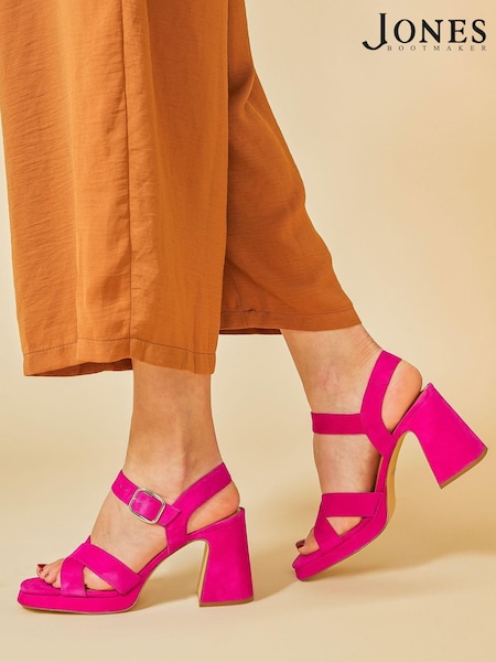 Vaaleanpunainen - Jones Bootmaker Gladiola 2 Leather Platform Sandals (E12891) | €140