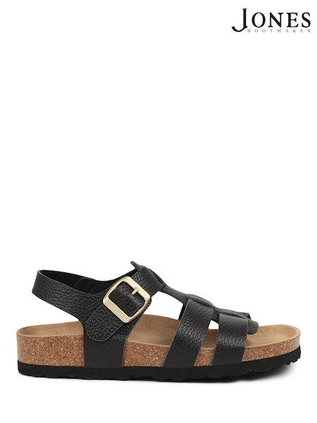 Jones Bootmaker Jean Leather Black Sandals (E12895) | €87