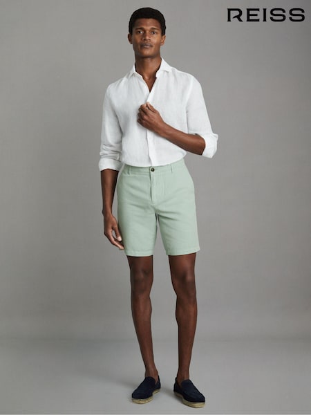 Reiss Ezra Cotton Linen Blend Internal Drawstring Shorts (E12929) | 735 zł