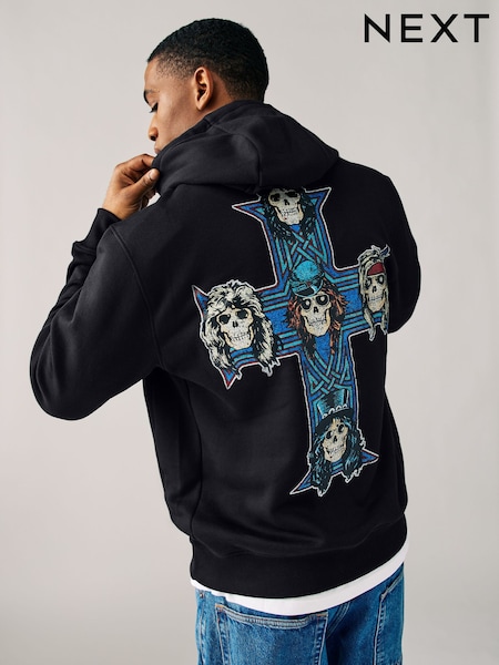 Black Guns N Roses License Graphic Hoodie (E12949) | R$ 385