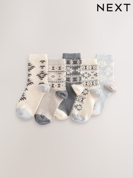 Creme - Patterned Thermal Socks 5 Pack (E13061) | 7 € - 10 €