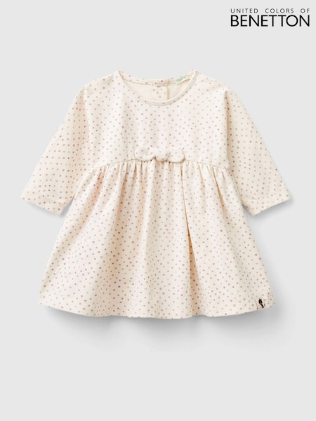 Benetton Polka Dot Bow Detail White Dress (E13064) | ‏12 ر.ع.‏