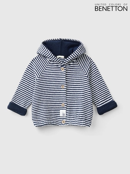 Benetton Blue Stripe Button Up Jacket (E13066) | ‏97 د.إ.‏