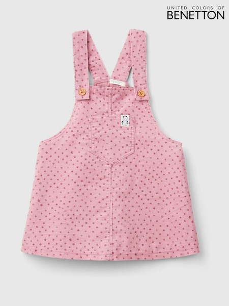 Benetton Pink Polka Dot Dress With Sleeves (E13071) | ‏151‏₪