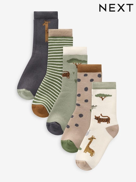 Animales de safari - Cosy Terry Cotton Rich Socks 5 Pack (E13079) | 10 € - 12 €