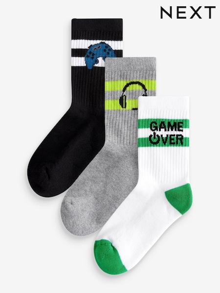 Gaming-Kopfhörer - Cushioned Footbed Cotton Rich Ribbed Socks 3 Pack (E13096) | 10 € - 13 €