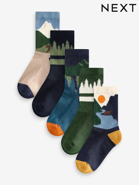 Mehrfarbig - Cushioned Footbed Cotton Rich Ribbed Tipped Socks 5 Pack (E13103) | 10 € - 14 €