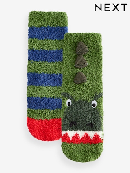 Grün mit Dinosauriern - Cosy Socks 2 Pack (E13108) | 10 € - 11 €