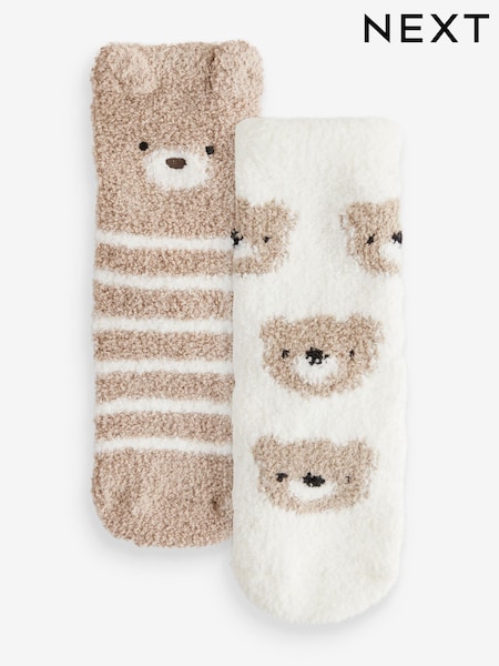 Neutral mit Bärendesign - Cosy Socks 2 Pack (E13110) | 7 €