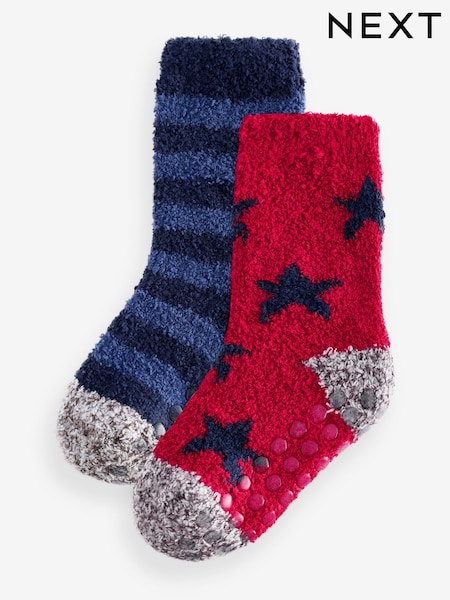 Roter Stern/Blauer Streifen - Cosy Socks 2 Pack (E13113) | 7 € - 9 €