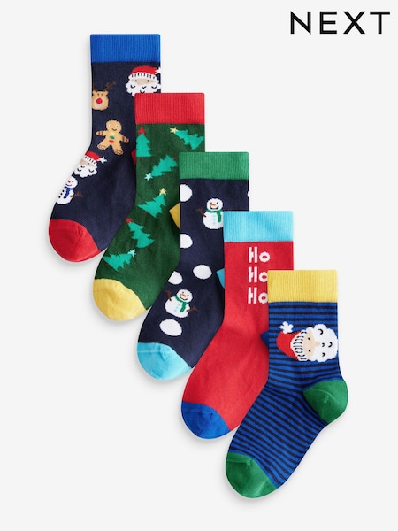 HoHoHo Character - Cotton Rich Christmas Socks 5 Pack (E13150) | 7 € - 9 €