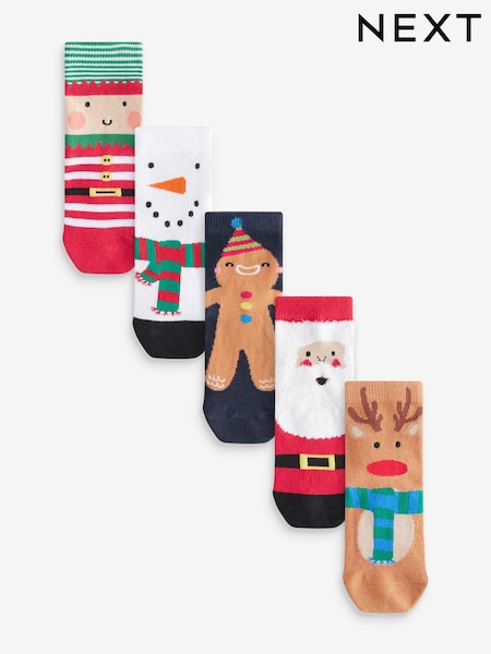Santa Rentier Schneemann - Cotton Rich Christmas Socks 5 Pack (E13153) | 7 € - 9 €