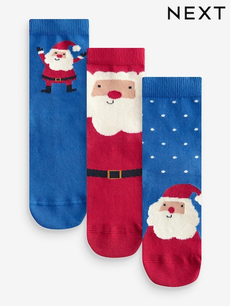 Santa Cotton Rich Christmas Socks 3 Pack (E13163) | €3.50 - €5