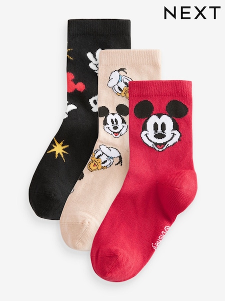 Mickey Mouse Rot/Weiß/Schwarz - Cotton Rich License Socks 3 Pack (E13174) | 11 € - 14 €
