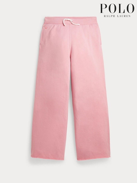 Polo Ralph Lauren Girl Pink Fleece Wide Leg Sweat Joggers (E13231) | €56