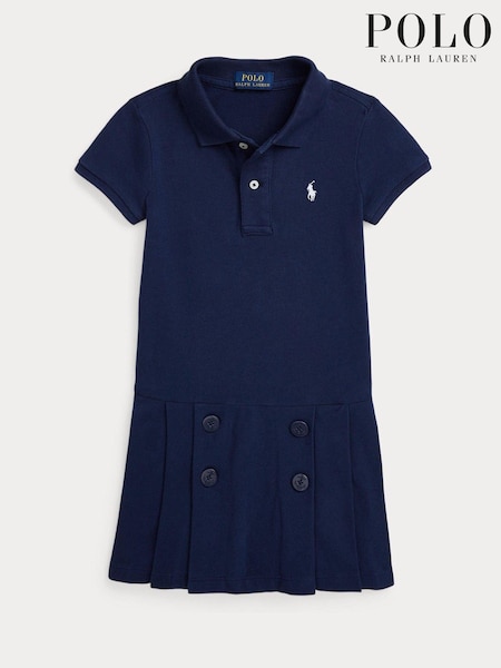 Polo Ralph Lauren Girl Navy Nautical Stretch Polo Dress (E13238) | €63