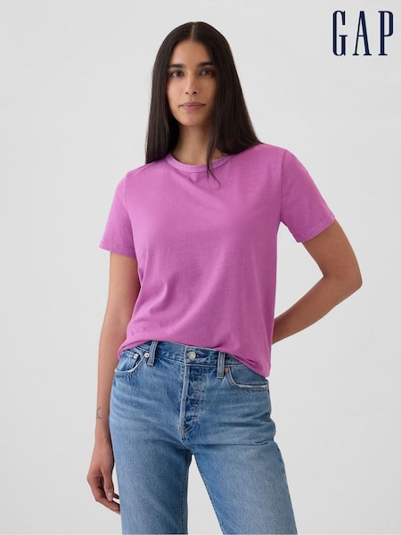 Gap Pink Organic Cotton Vintage Short Sleeve T-Shirt (E13338) | €11.50