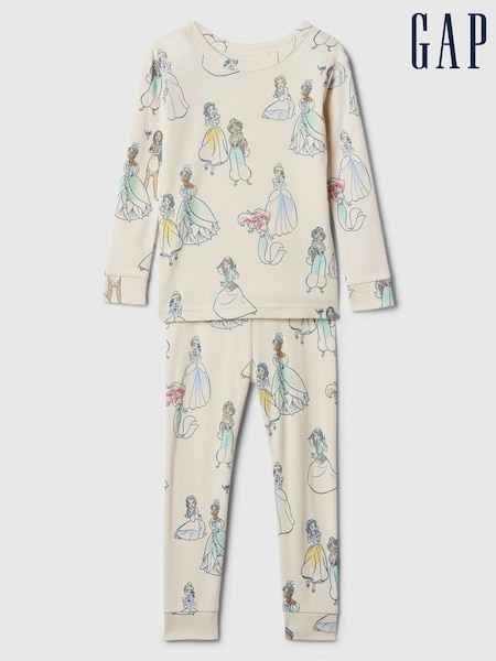 Gap Beige Disney Princess Cotton Long Sleeve Pyjamas (6mths-5yrs) (E13341) | €13.50