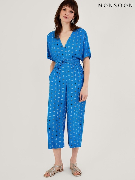 Monsoon Blue Diamond Print Jumpsuit in LENZING™ ECOVERO™ (E13492) | €54