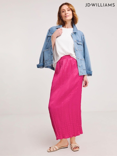 JD Williams Pink Crinkle Satin Skirt (E13516) | €20