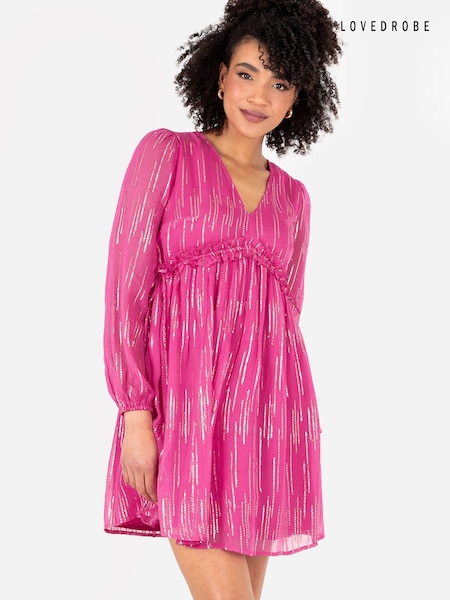 Lovedrobe Pink Balloon Sleeve Side Tie Mini Dress (E13534) | € 38