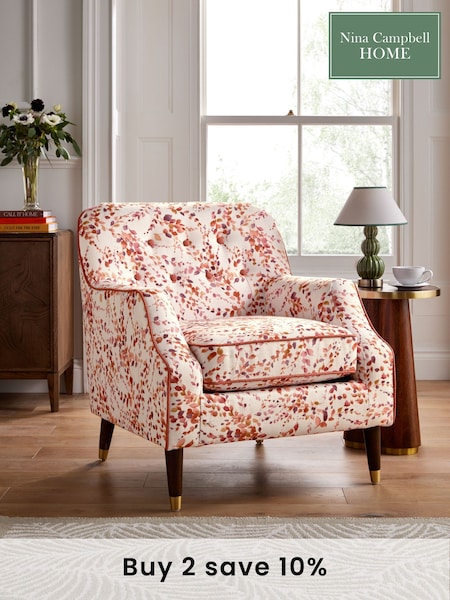 Nina Campbell Rust Brown Autumn Leaves Walton Accent Chair (E13585) | €568