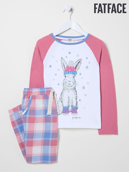 FatFace Pink Rabbit Check Pyjama Set (E13655) | €23.50