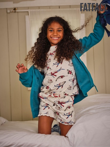 FatFace White Shelter Whale Pyjama Shorts Set (E13657) | €18