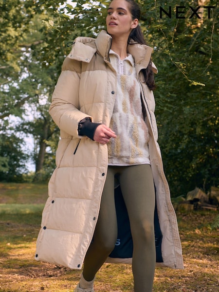 Neutral Colourblock Elements Shower Resistant Padded Coat (E13681) | €82