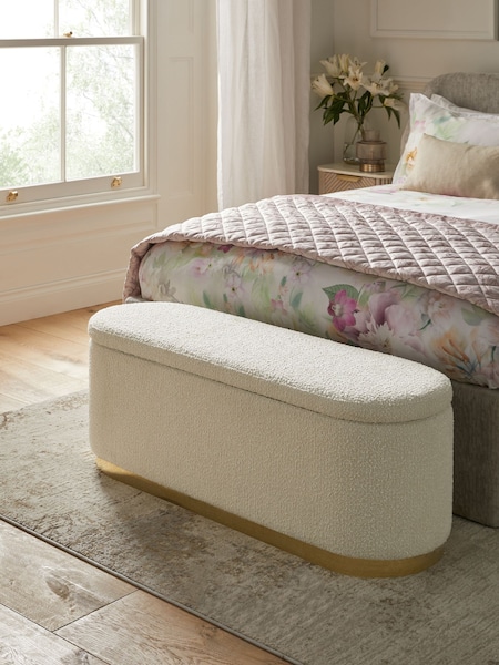Lipsy Off White Snug Boucle Laurel Ottoman Storage (E13716) | €410
