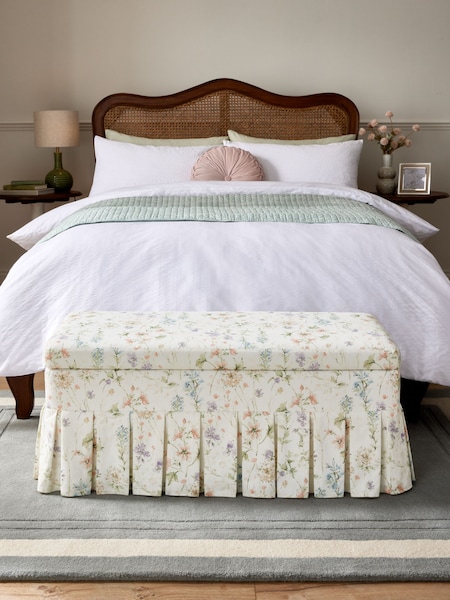 Laura Ashley Wild Meadow Chalk Pink Fifield Storage Ottoman Bench (E13717) | €377