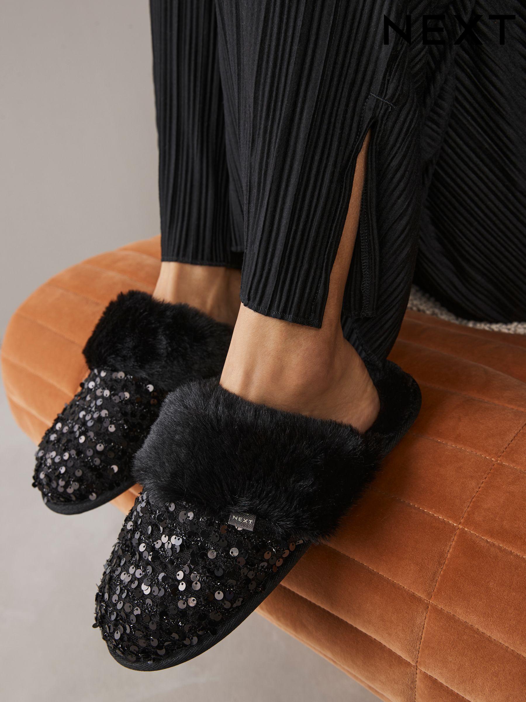 Womens black slipper boots on sale