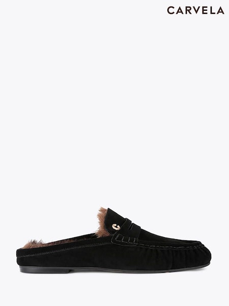Negru - Pantofi Sabot Marigold din blană Carvela