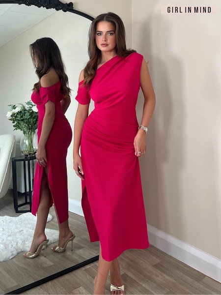 Girl In Mind Donna Asymetric neckline Midi Dress (E13806) | €24