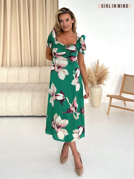 Girl In Mind Green Lillian Sweetheart Midi Dress (E13815) | € 32