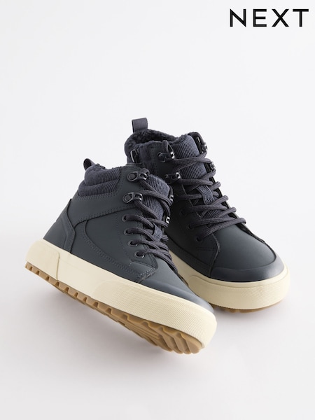Navy Wide Fit (G) Warm Lined High Top Boots (E13852) | AED92 - AED106