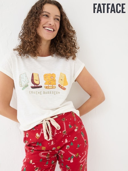 FatFace Cheese Boarders Ivory Graphic Pyjama Top (E13894) | €15.50