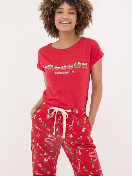 FatFace Christmas Pudding Red Pyjama Top (E13906) | €15.50