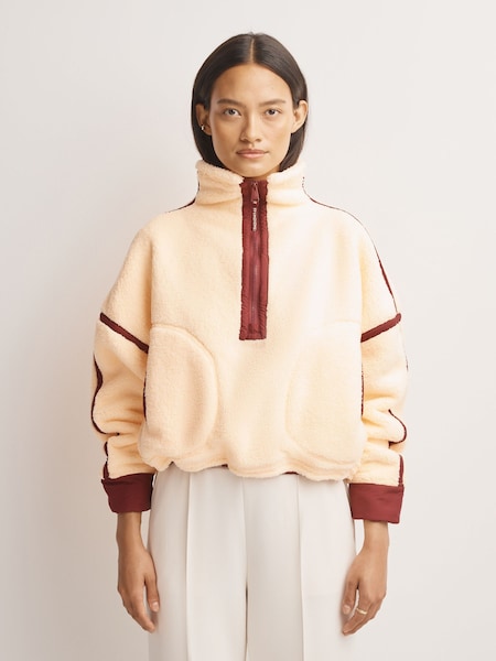 Cream - Free People Mountain High 1/2 Zip Fleece