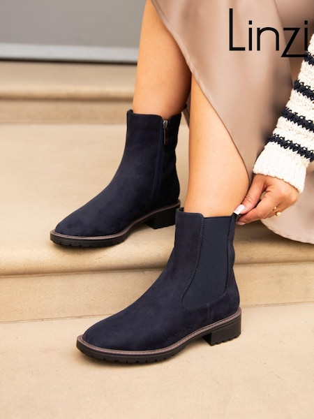Albastru - Cizme Chelsea Linzi Dalston cu panouri elastice. (E13956) | 298 LEI