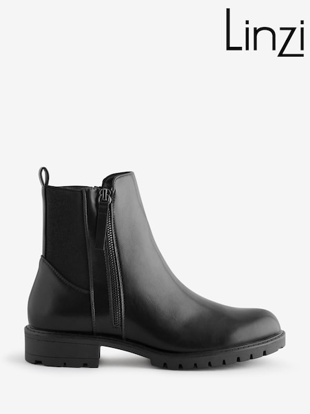 Linzi Natural Beckett Nubuck Chelsea Boots With Low Block Heel (E13981) | €58