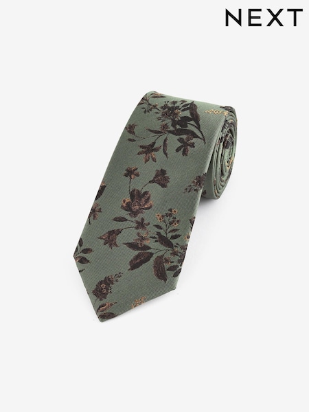 Forest Green Slim Silk Design Tie (E14030) | R$ 210