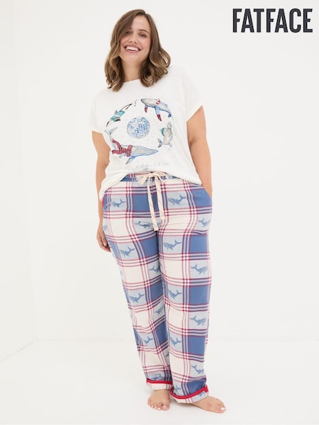 FatFace Shelter Eva Blue Check Pyjama Bottoms (E14038) | €23.50