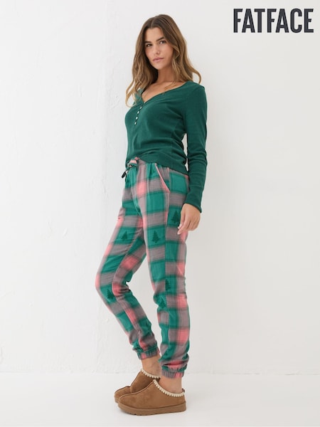 FatFace Christmas Cora Green Check Pyjama Bottoms (E14042) | €23.50