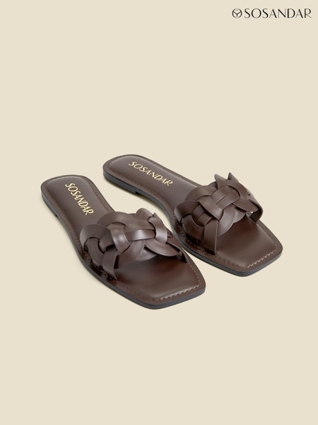 Sosandar Leather Woven Strap Sandals (E14057) | 55 €