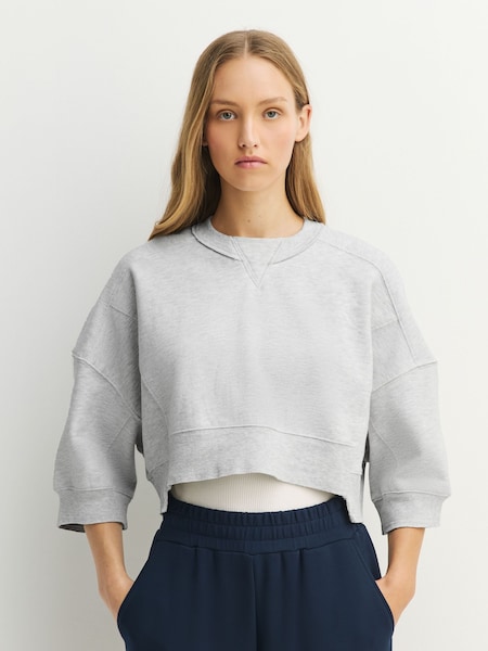 Gris - Free People Manche courte Interinter Sweat à enfiler