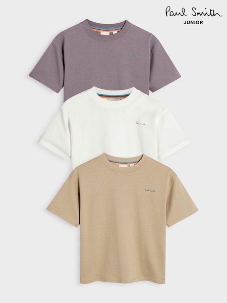 beis - Paul Smith Junior Boys Signature T-Shirts 3 Pack (E14094) | 45 €