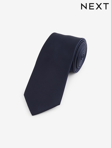 Navy Blue Slim Twill Tie (E14106) | 31 QAR
